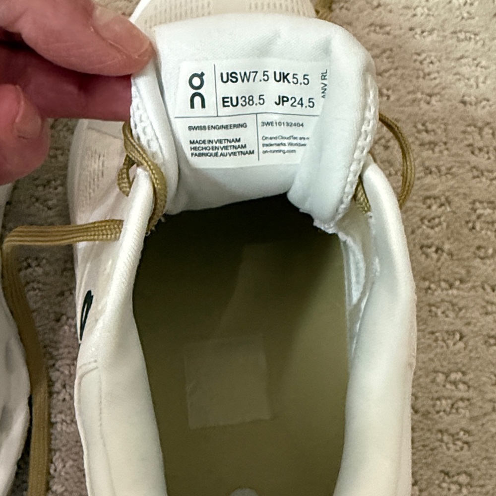 On CloudRunner White & Olive Women’s Sneakers - Picture 5 of 5